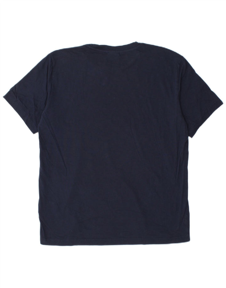 Champion Herre T-Shirt Top Stor Marineblå Bomuld