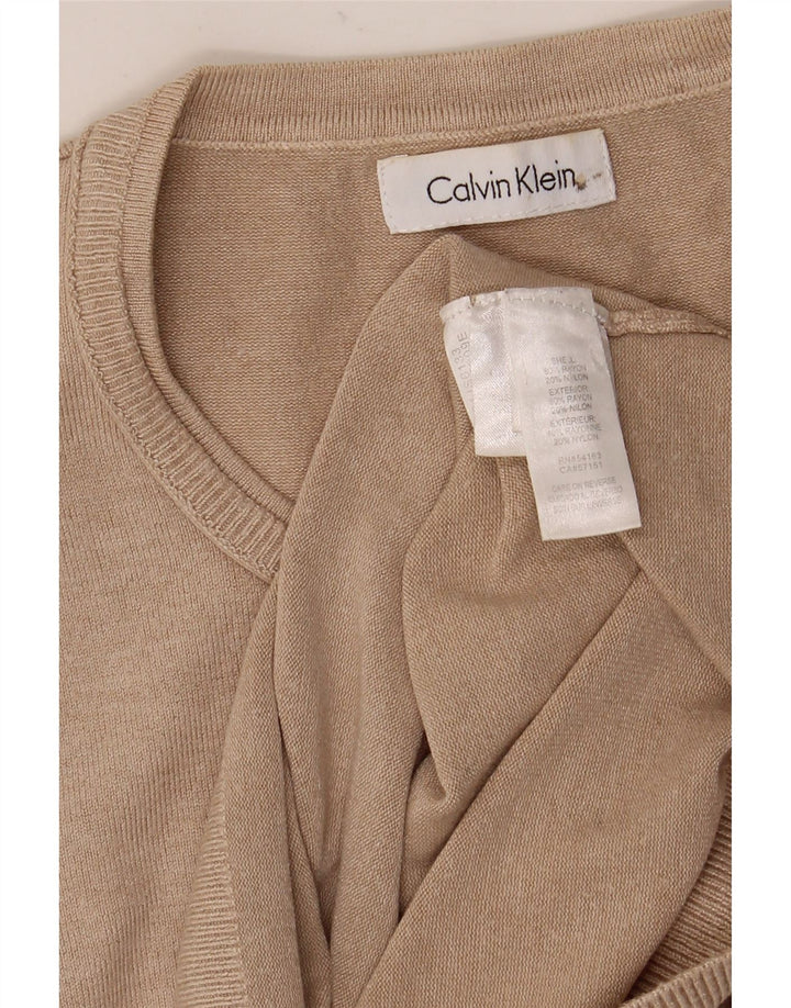 Calvin Klein Dame Vest Top UK 12 Medium Beige Rayon