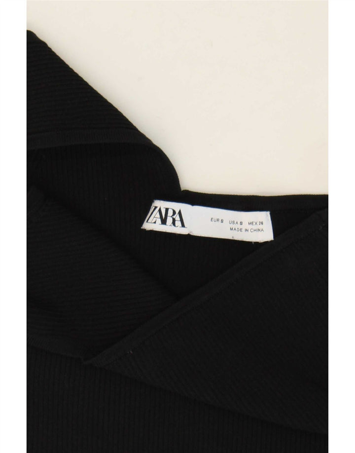 Zara Womens One Shoulder Bodysuit UK 8 Small Black