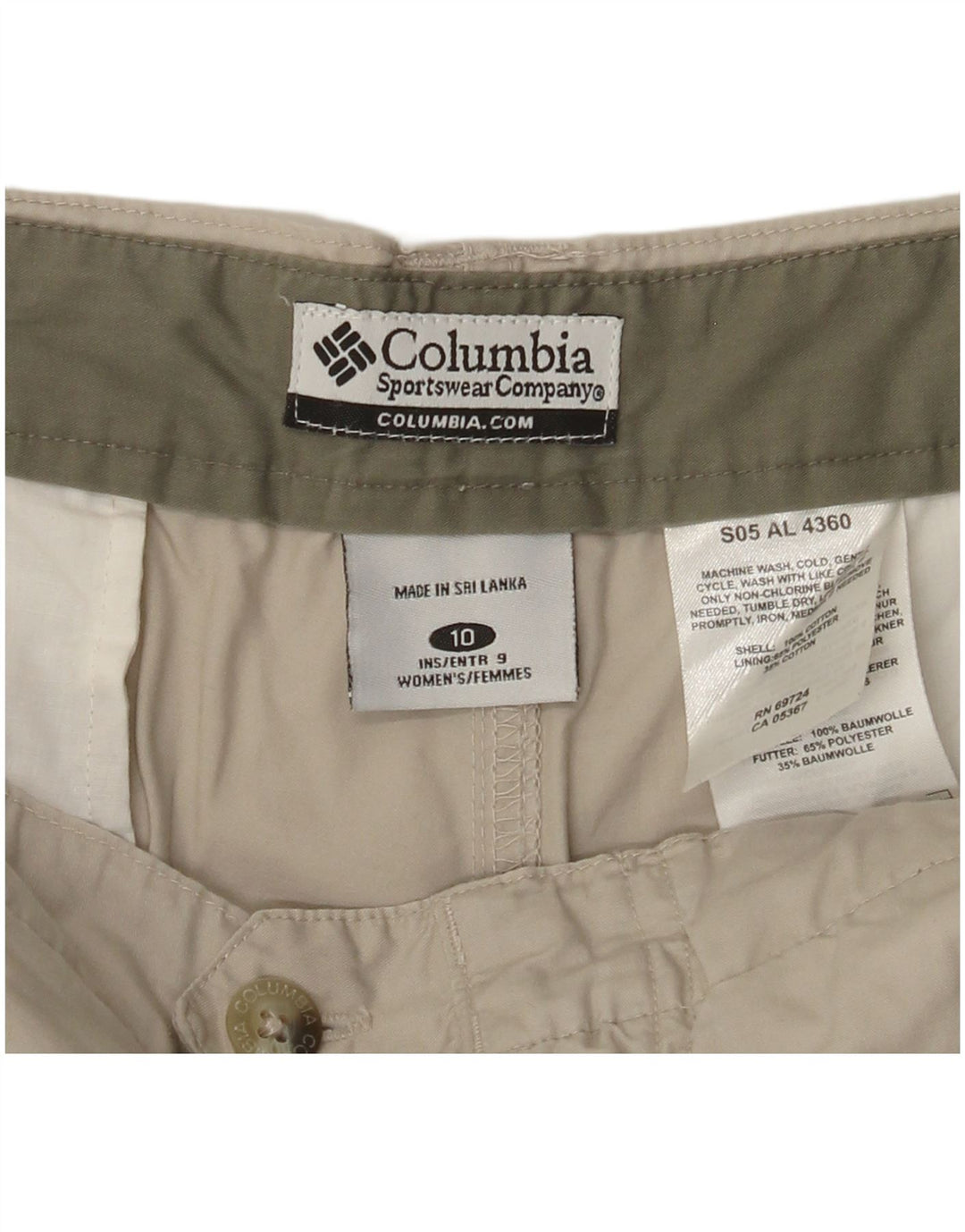 COLUMBIA Cargo Shorts til kvinder US 10 Large W30 Beige Bomuld