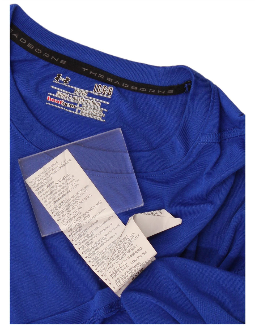 Under Armour Herre Heat Gear T-Shirt Top Stor Blå Polyester