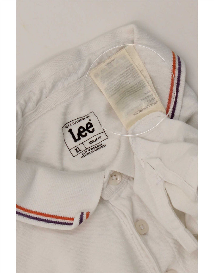 Lee Herre Regular Fit Polo Shirt XL Hvid Bomuld