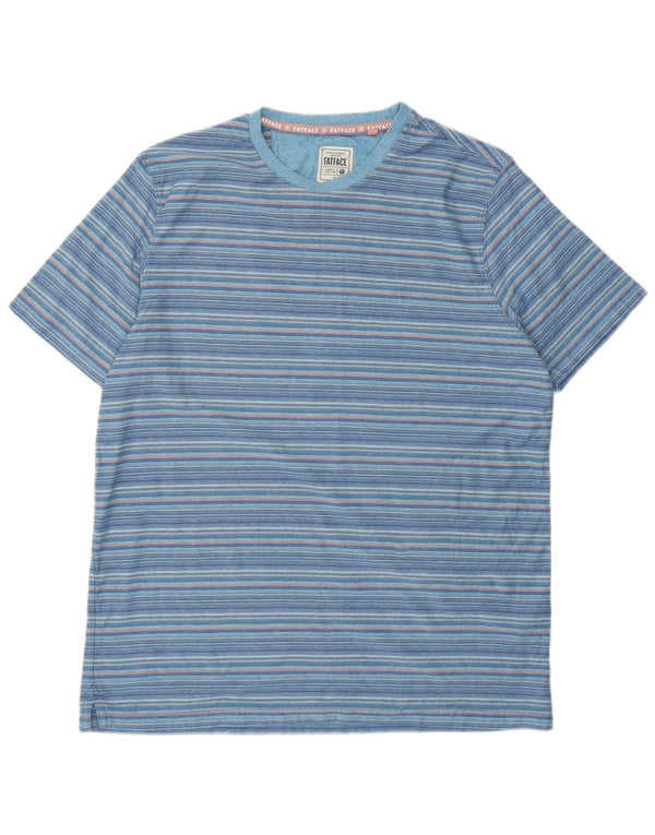 Fat Face Herre T-Shirt Top XL Blå Stribet Bomuld