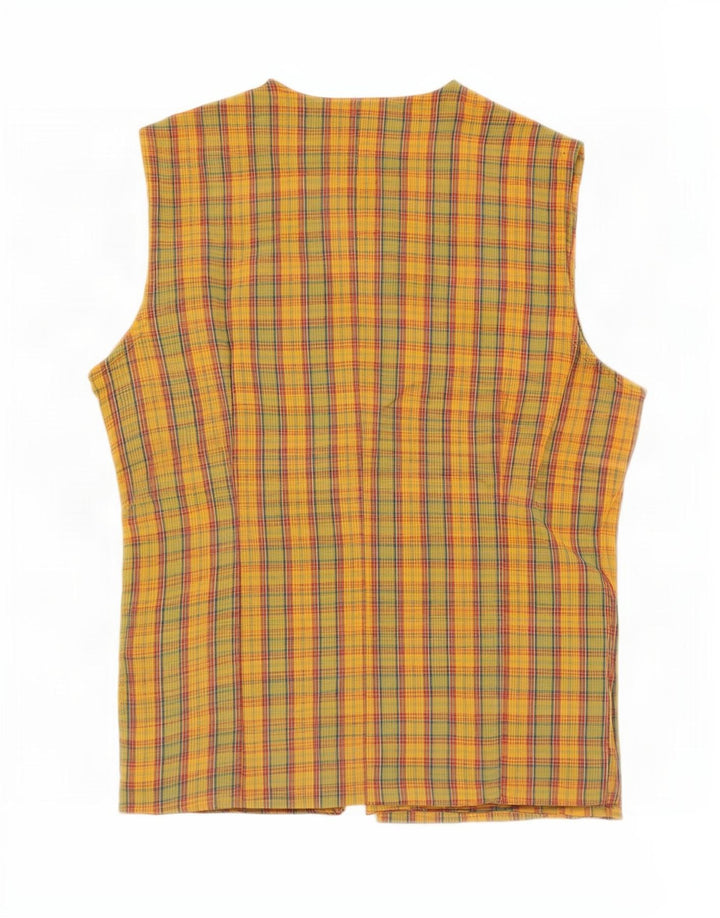 Vintage Womens Utility Gilet EU 38 Medium Flerfarvet ternet bomuld