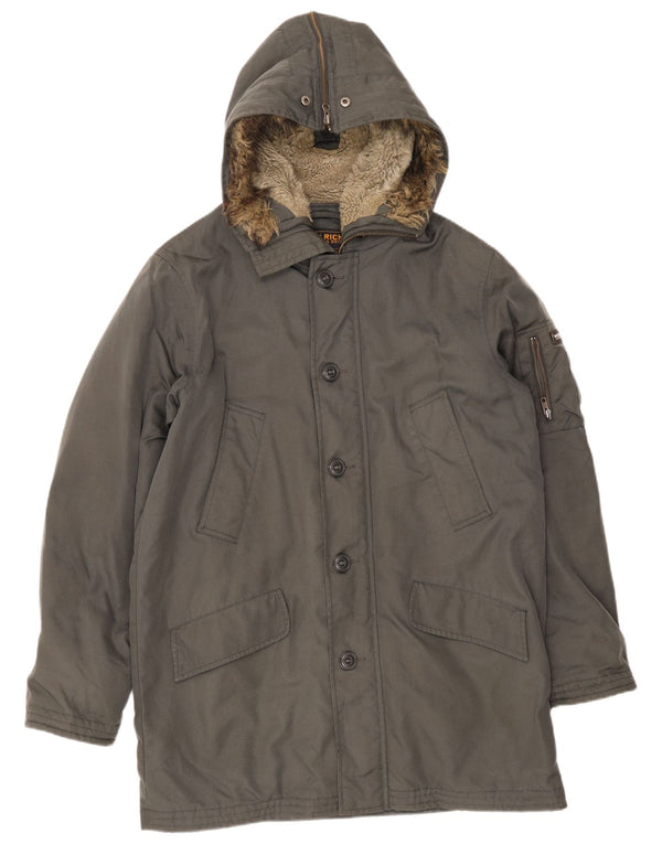 Woolrich Mens Hooded Parka Jacket UK 40 Large Grey
