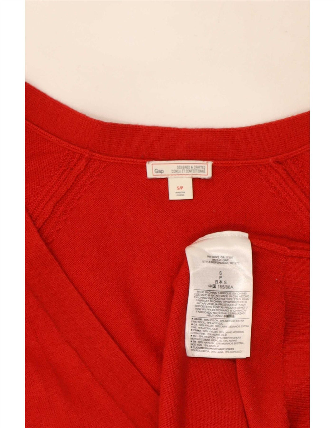 Gap Dame Oversized Cardigan Sweater UK 10 Lille Rød Nylon