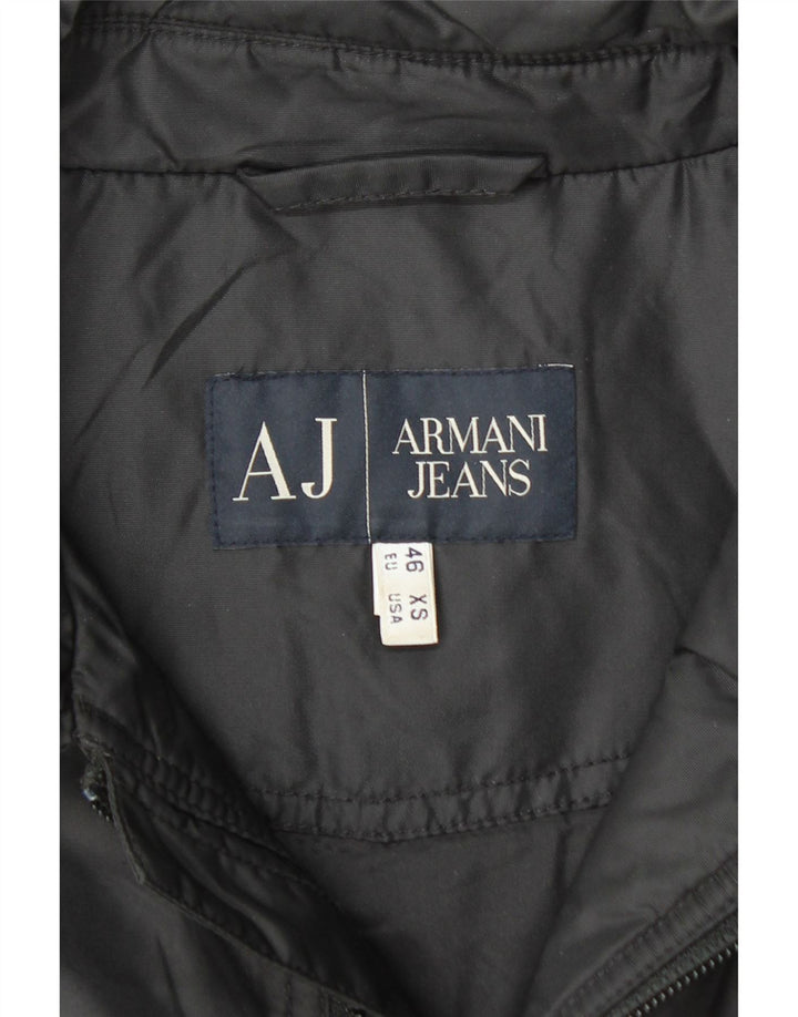 ARMANI JEANS Bomberjakke til mænd EU 46 Lille sort polyamid