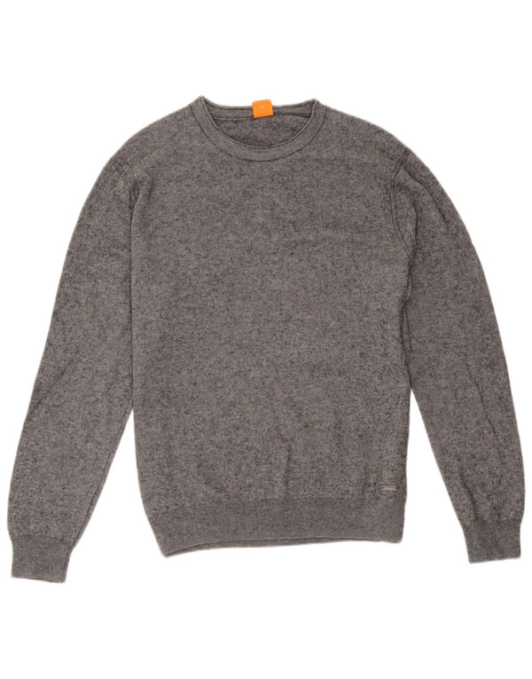 Hugo Boss Herre sweater med rund hals XL Grå Flecked Bomuld