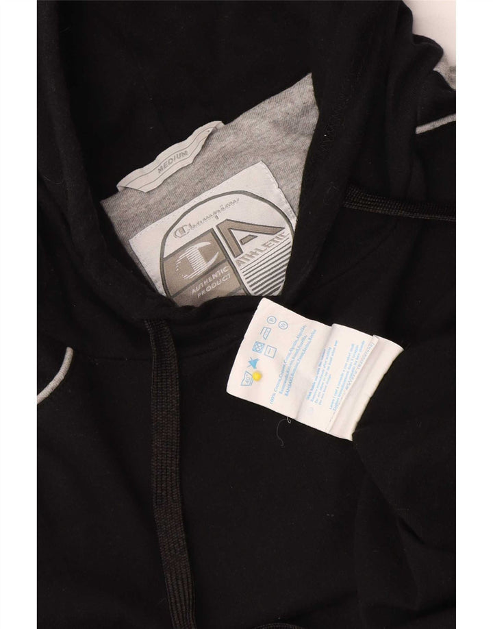 Champion Herre Hooded Top Langærmet Medium Sort Colourblock Bomuld
