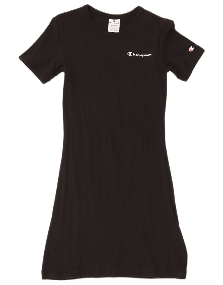 CHAMPION Womens T-Shirt Dress UK 12 Medium Black