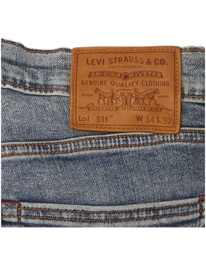 Levi's Herre 511 Slim Jeans W34 L32 Blå Bomuld