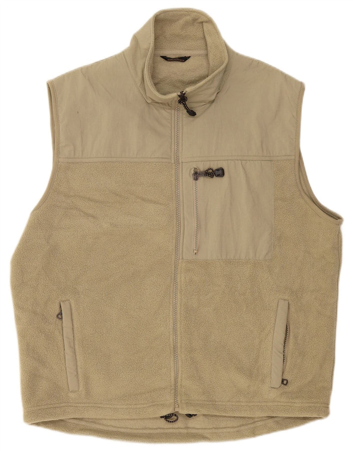 Marks & Spencer Herre Fleece Gilet UK 40 Large Beige Polyester