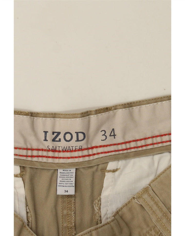IZOD Salt Water Cargo Shorts til mænd W34 Large Beige Bomuld