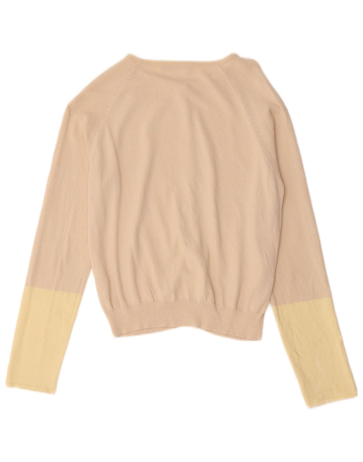Marks & Spencer Dame Cardigan Sweater UK 16 Stor Beige Colourblock
