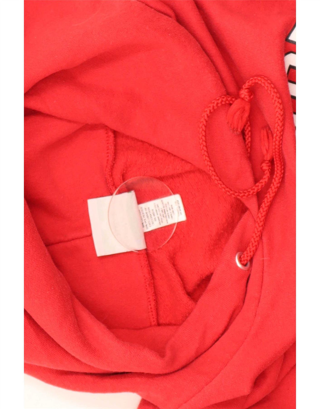 Champion Herre Wisconsin Grafisk Hoodie Jumper Medium Rød Bomuld