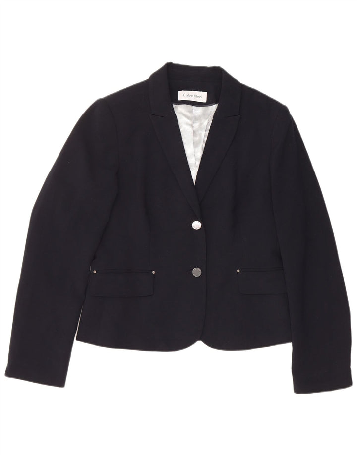 CALVIN KLEIN Dame 2-knaps blazerjakke UK 14 Medium Navy Blue