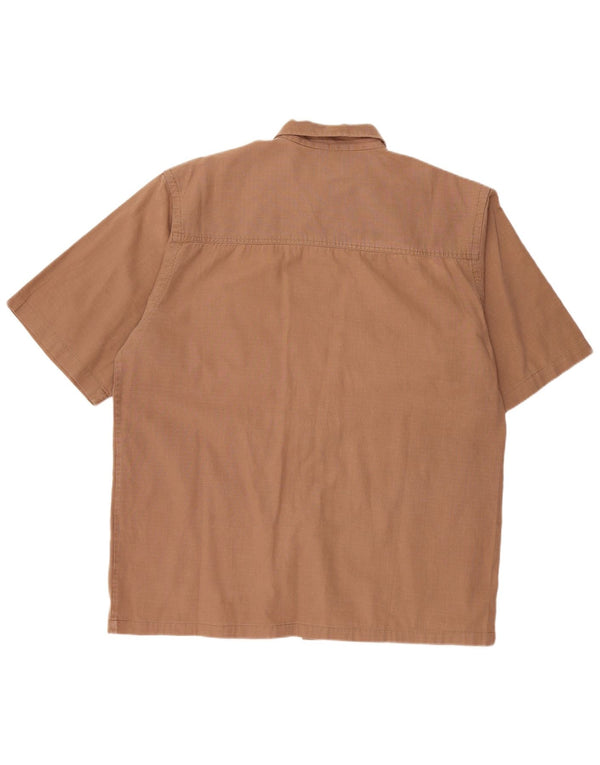 JEEP kortærmet herreskjorte XL brun ternet bomuld