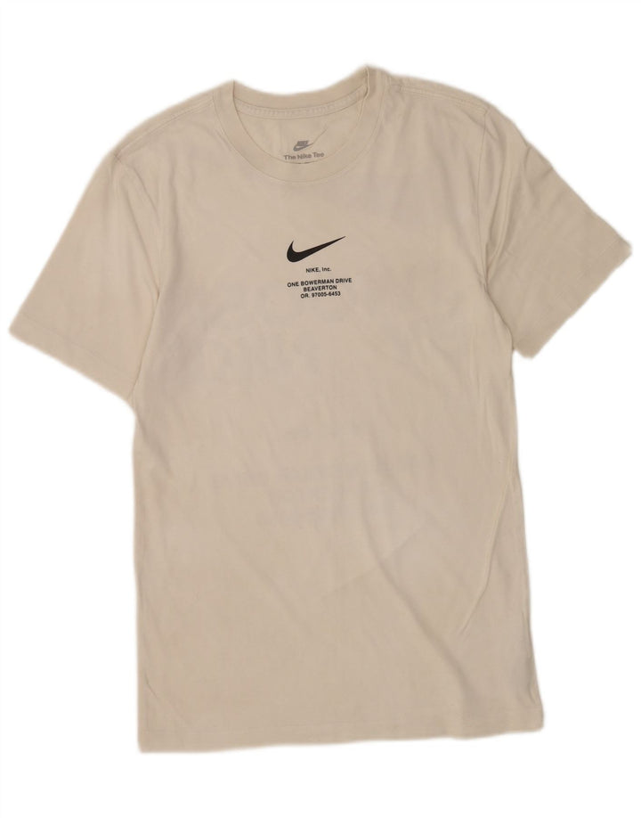 Nike Grafisk T-shirt top XS til mænd Hvid bomuld