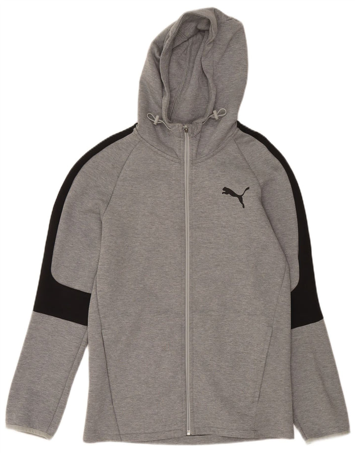 Puma Hættetrøje med lynlås til mænd Small Grå Colourblock Bomuld