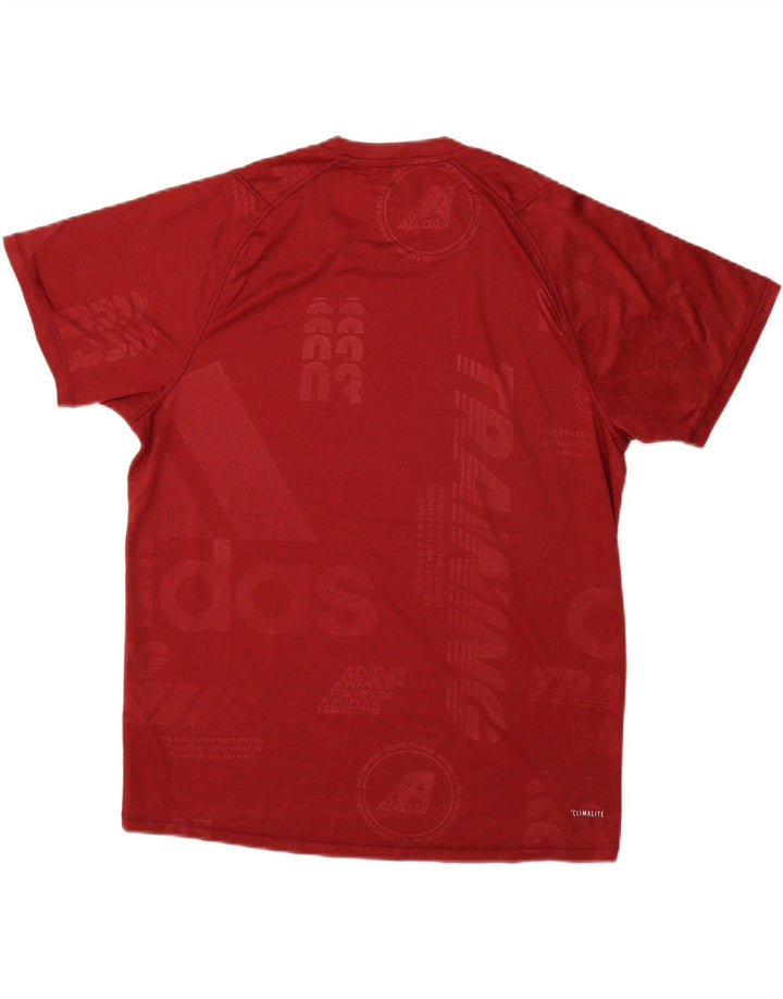 ADIDAS Herre Climalite Grafisk T-Shirt Top Stor Burgundy