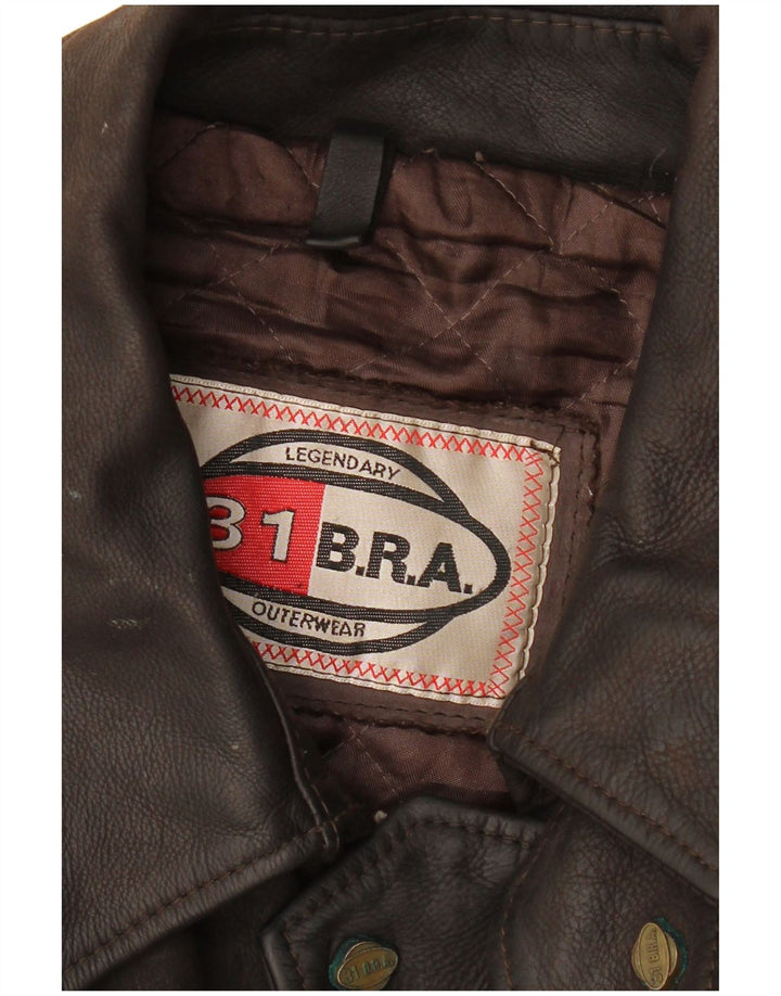 VINTAGE Herre læderjakke UK 42 XL Brun