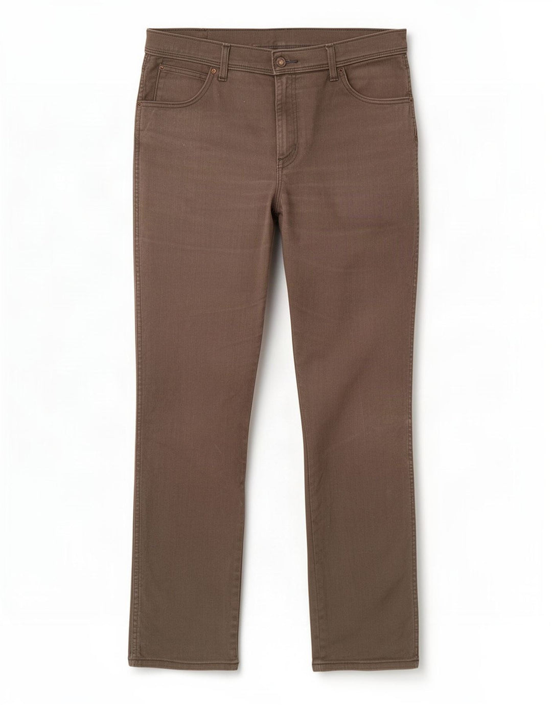 Wrangler Herre Regular Straight Jeans W36 L34 Brun Bomuld