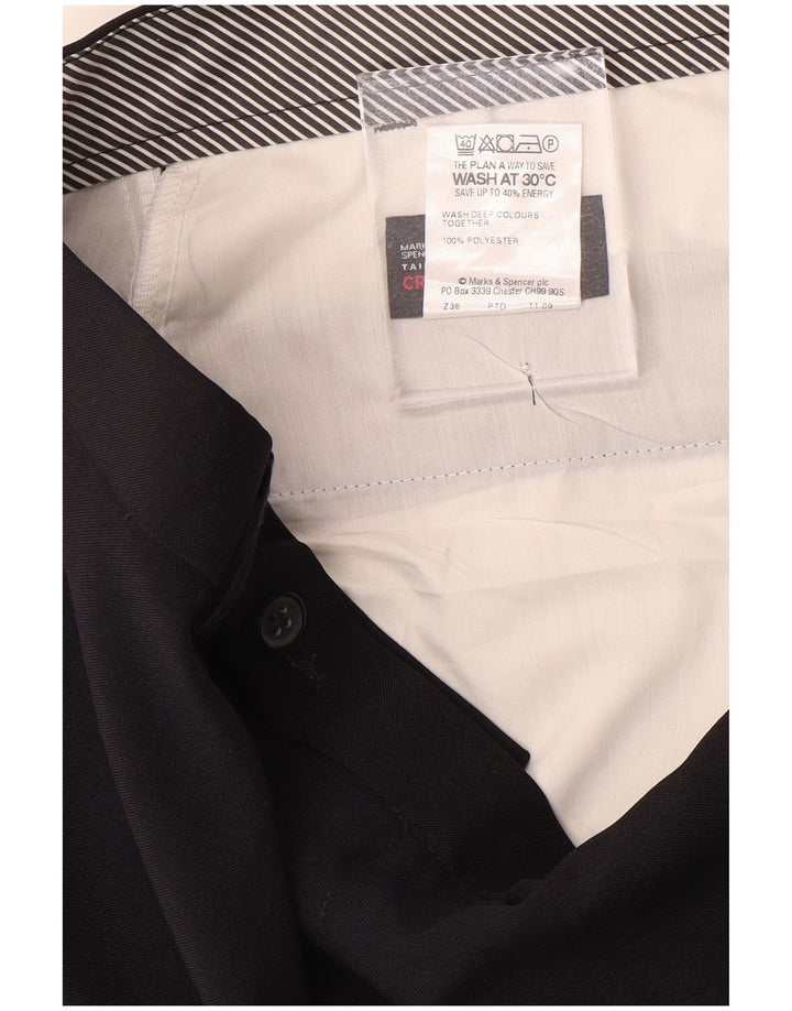 Marks & Spencer Straight Suit Bukser til mænd W40 L31 Marineblå polyester