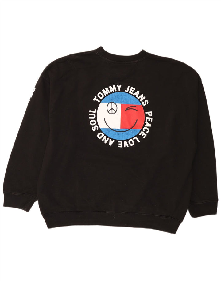 Tommy Hilfiger Herre Grafisk Sweatshirt Jumper Stor Sort Bomuld