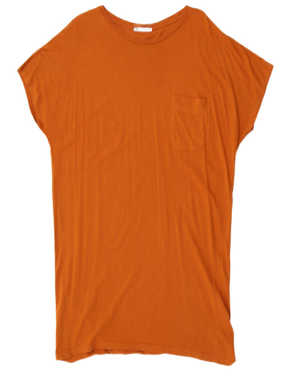 Zara Dame Oversized Tunika Top Medium Orange