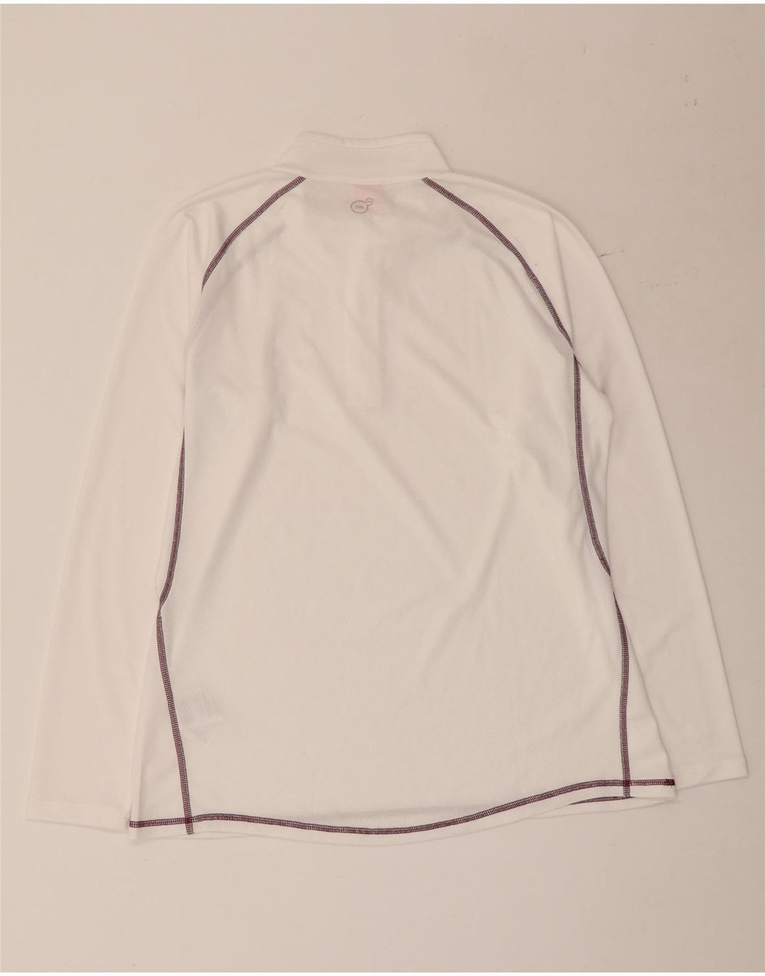Puma Womens Zip Neck Pullover Træningsdragt Top UK 16 Large White Polyester