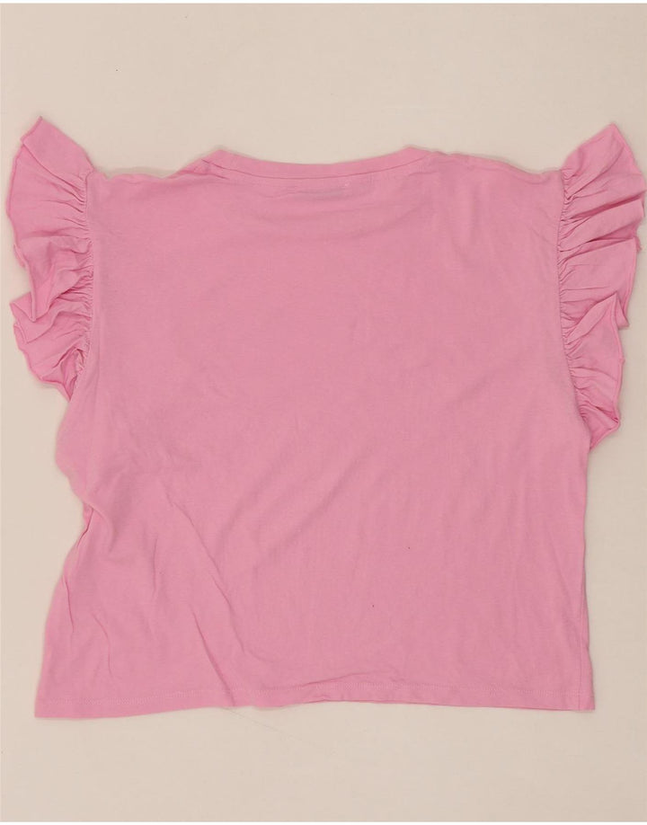 ZARA Womens Oversized Crop Blouse Top UK 10 Small Pink Vintage Zara and Second-Hand Zara from Messina Hembry 