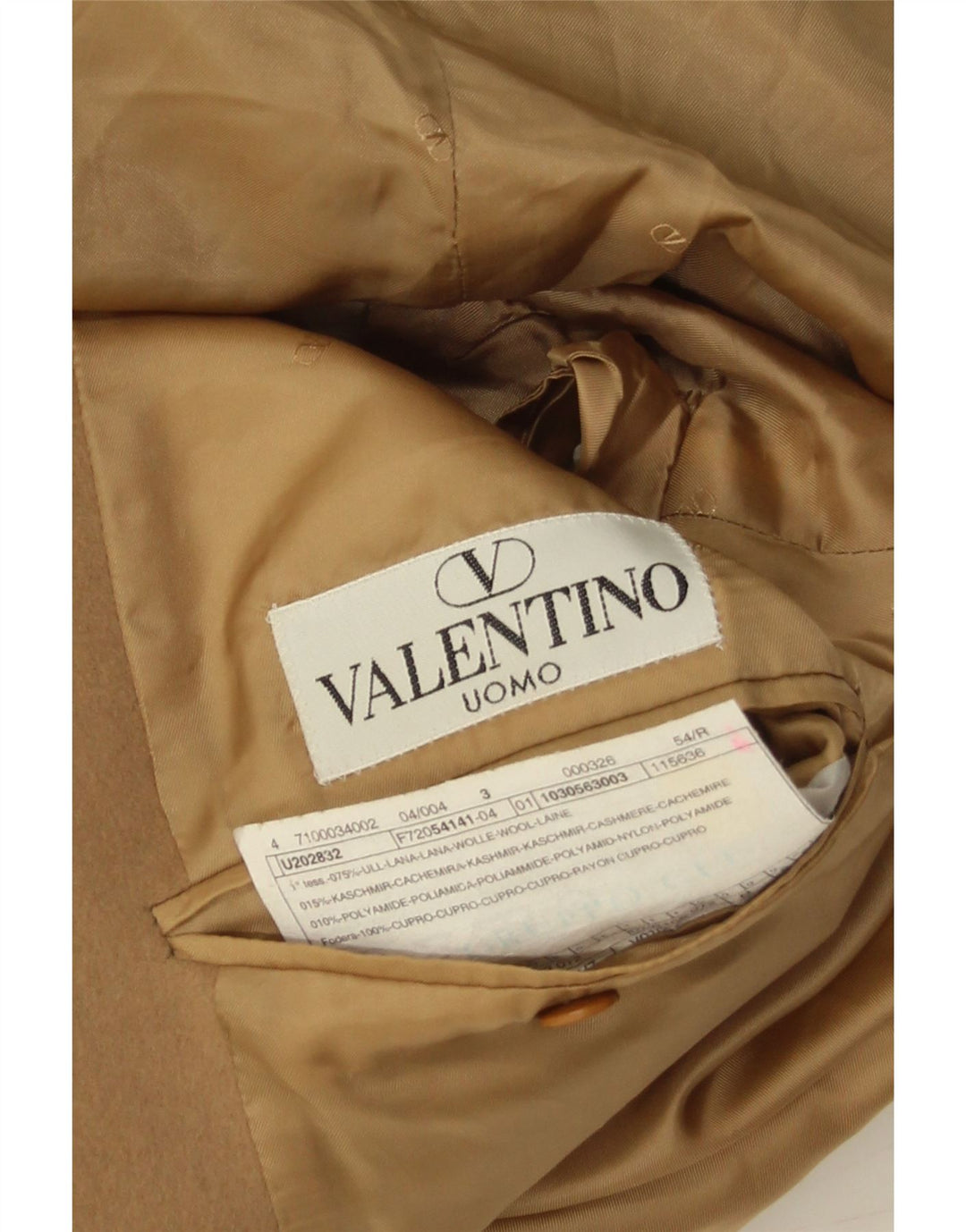 VALENTINO Mens 3 Button Blazer Jacket IT 54 2XL Beige Wool Vintage Valentino and Second-Hand Valentino from Messina Hembry 