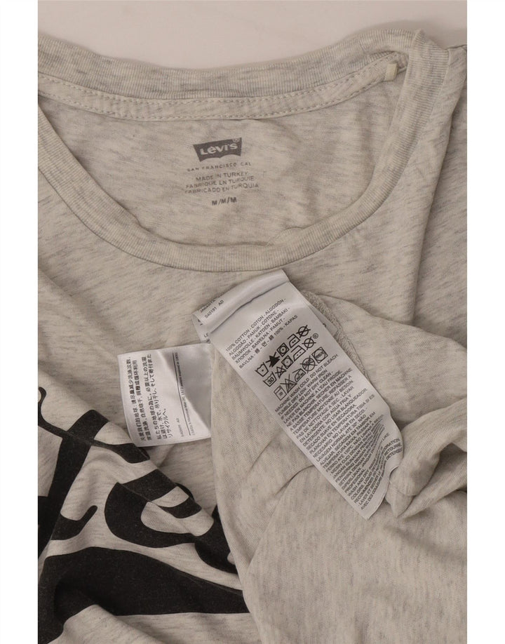 Levi's Herre grafisk T-shirt top mellemgrå flækket bomuld
