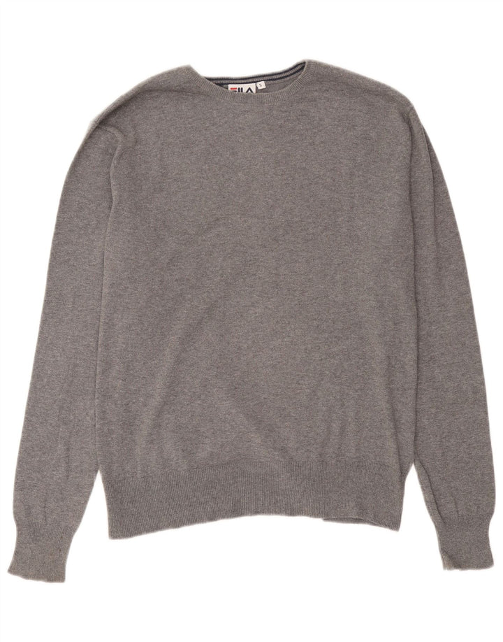 Fila Herre Boat Neck Jumper Sweater Lille Grå Bomuld