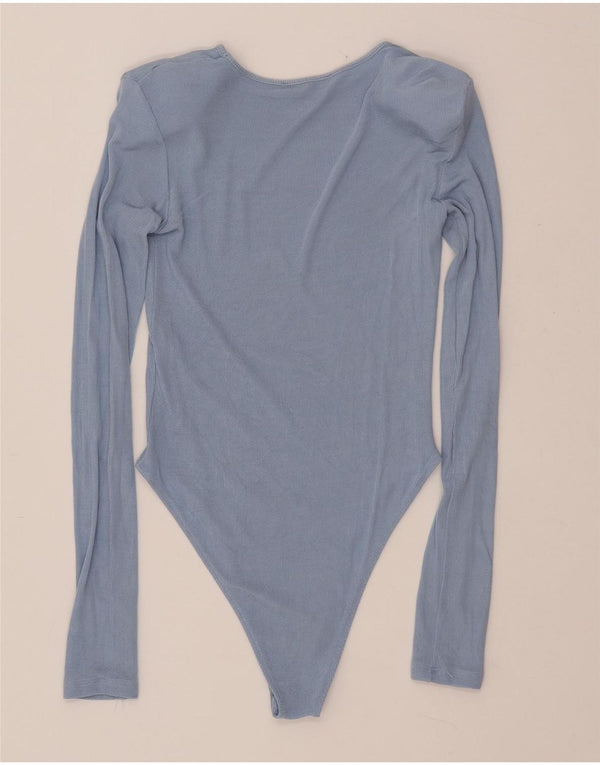 ZARA Womens Bodysuit UK 8 Small Blue Viscose