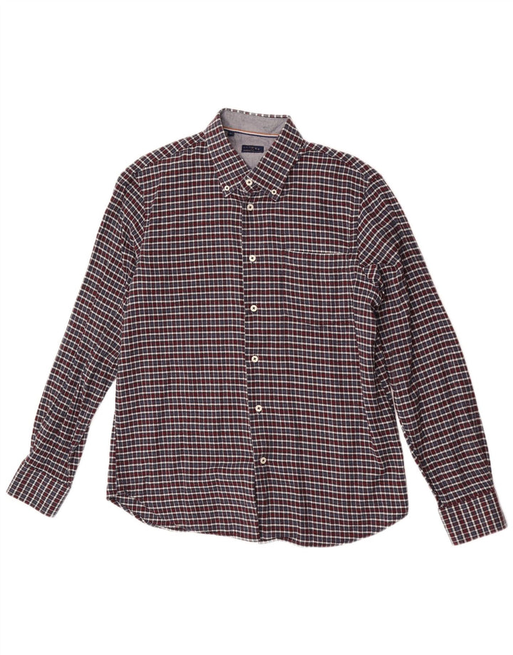 Vintage herre ternet flannelskjorte stor flerfarvet ternet bomuld