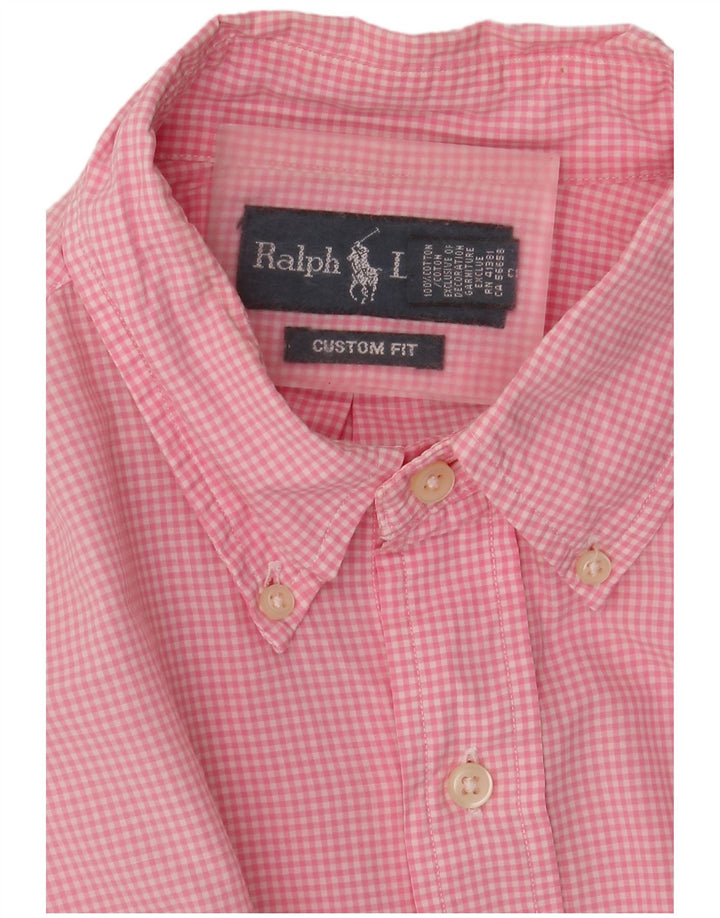 Ralph Lauren Herre Custom Fit skjorte Medium Pink Gingham Cotton
