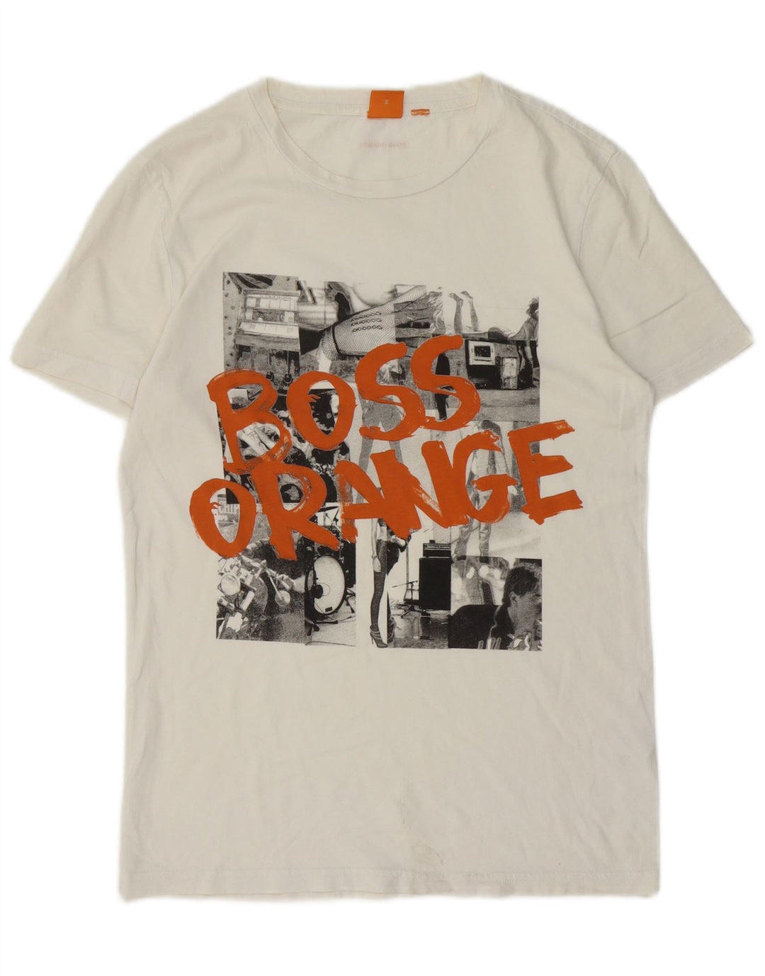 HUGO BOSS Herre grafisk T-shirt Top Lille hvid bomuld