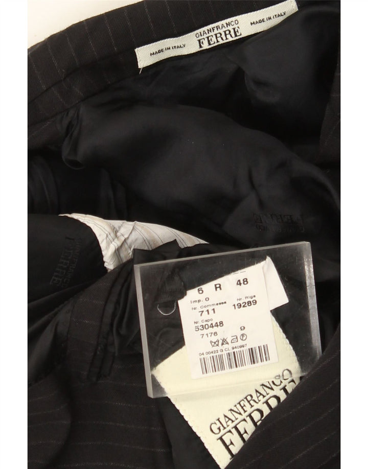 Gianfranco Ferre Herre 3-knaps blazerjakke IT 48 Medium Sort nålestribe