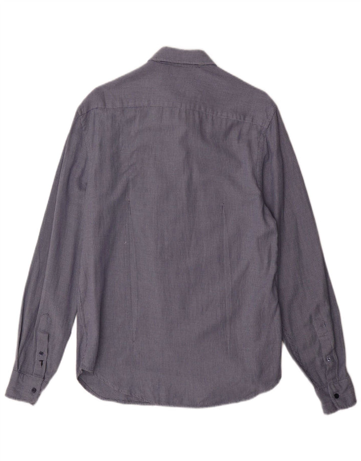 TRUSSARDI JEANS Mens Slim Fit Shirt Size 40 Medium Blue Cotton