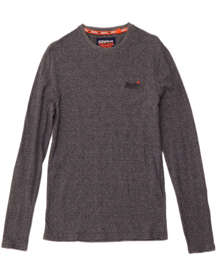 SUPERDRY Herre Top Langærmet Lille Marineblå Flecked Bomuld