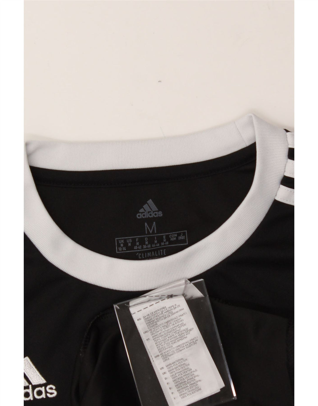 ADIDAS Womens Climalite T-Shirt Top UK 12/14 Medium Black Polyester Vintage Adidas and Second-Hand Adidas from Messina Hembry 