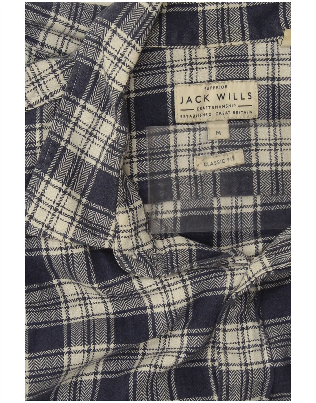 JACK WILLS Herre Classic Fit Flanelskjorte Medium Navyblå Ternet bomuld