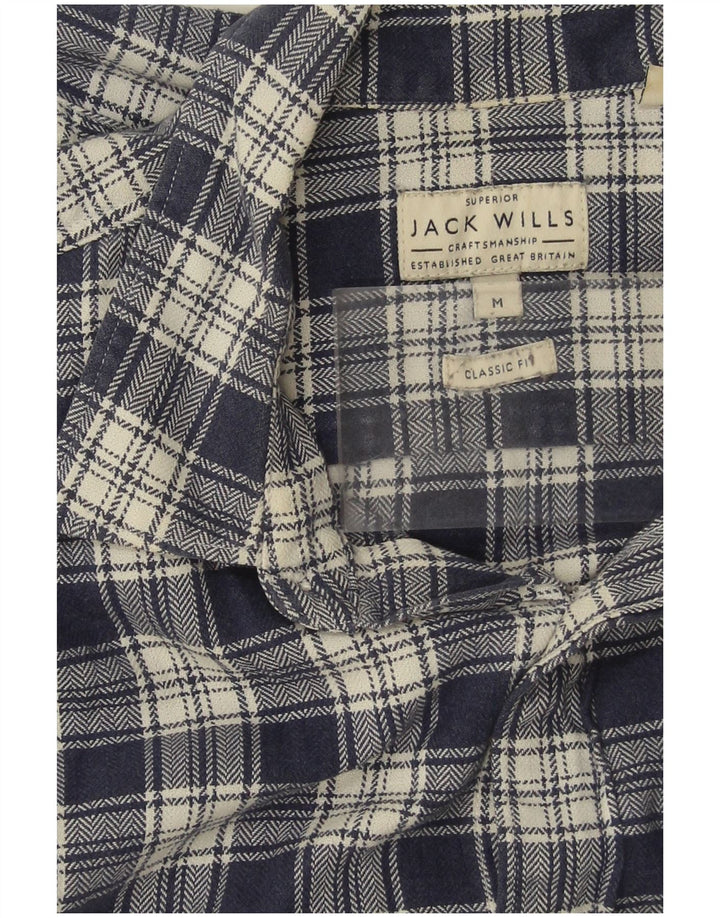 JACK WILLS Herre Classic Fit Flanelskjorte Medium Navyblå Ternet bomuld