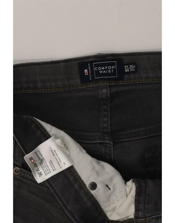 MARKS & SPENCER Herre Blue Harbor Straight Jeans W36 L33 Grå Bomuld
