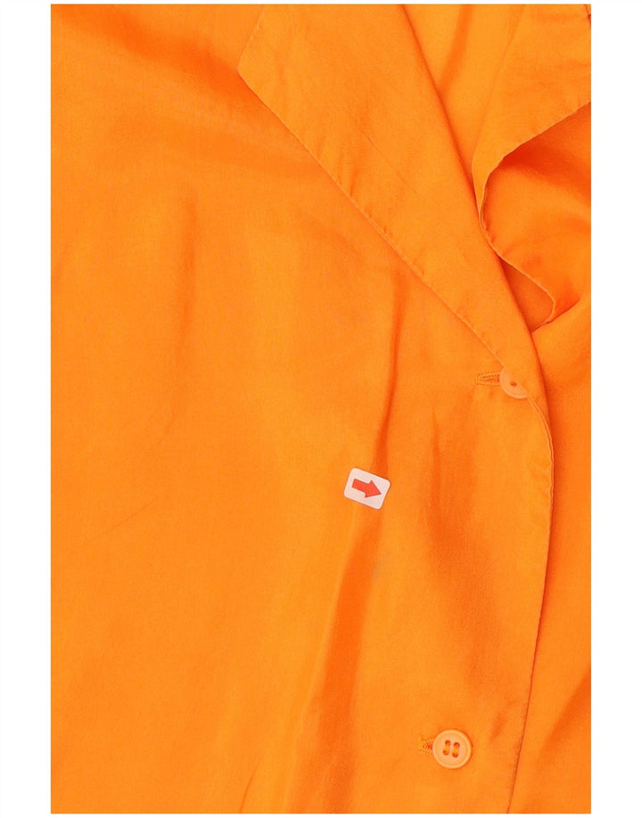 Vintage ærmeløs skjortebluse til kvinder UK 14 Medium Orange