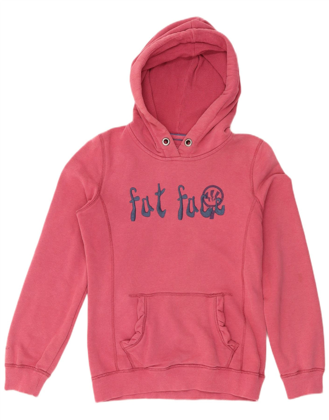 Fat Face Dame Grafisk Hoodie Jumper UK 12 Medium Pink