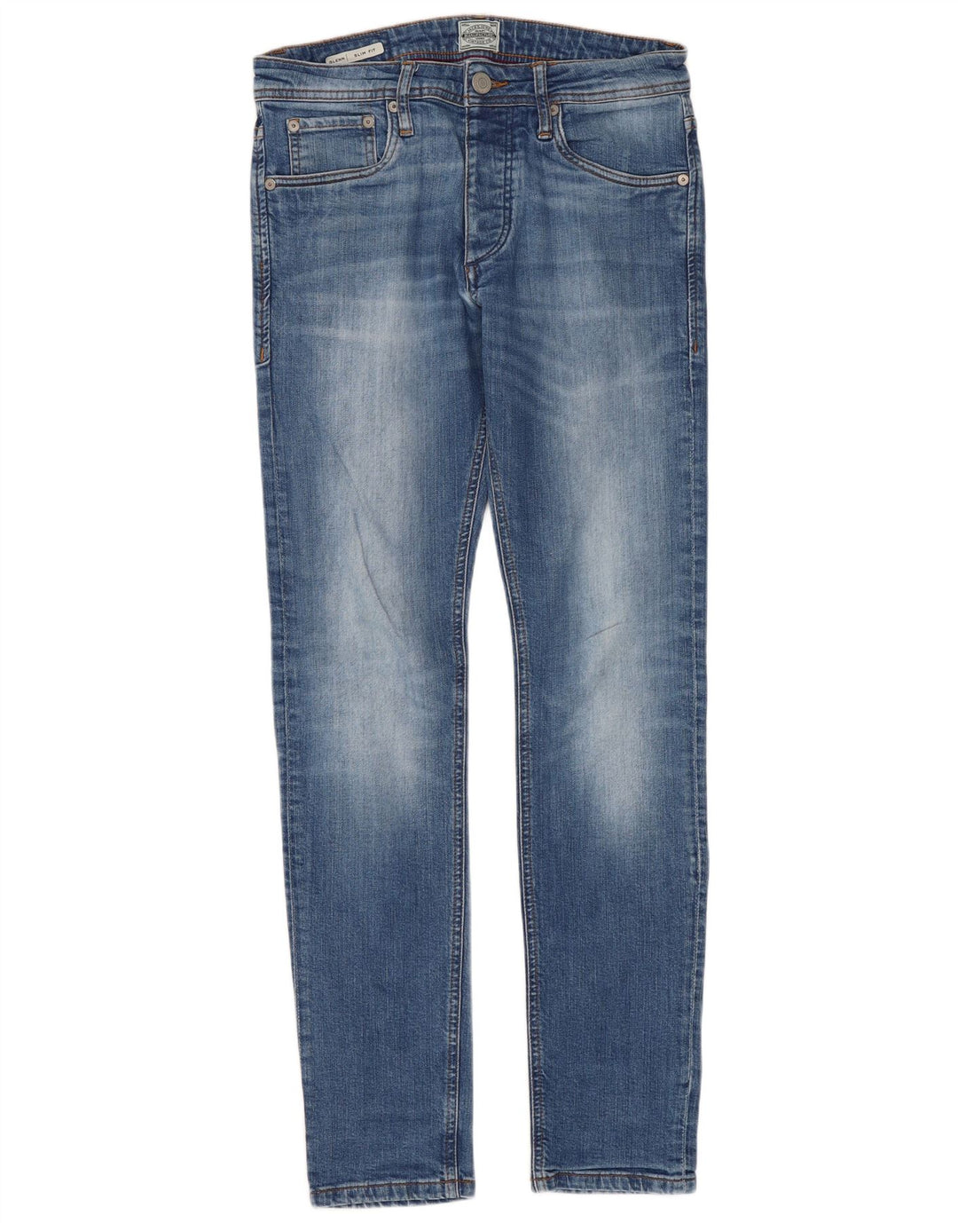 Jack & Jones Herre GLENN Slim Jeans W28 L30 Blå Bomuld