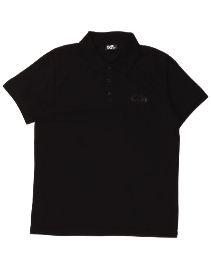 Karl Lagerfeld Herre Polo Shirt Large Sort