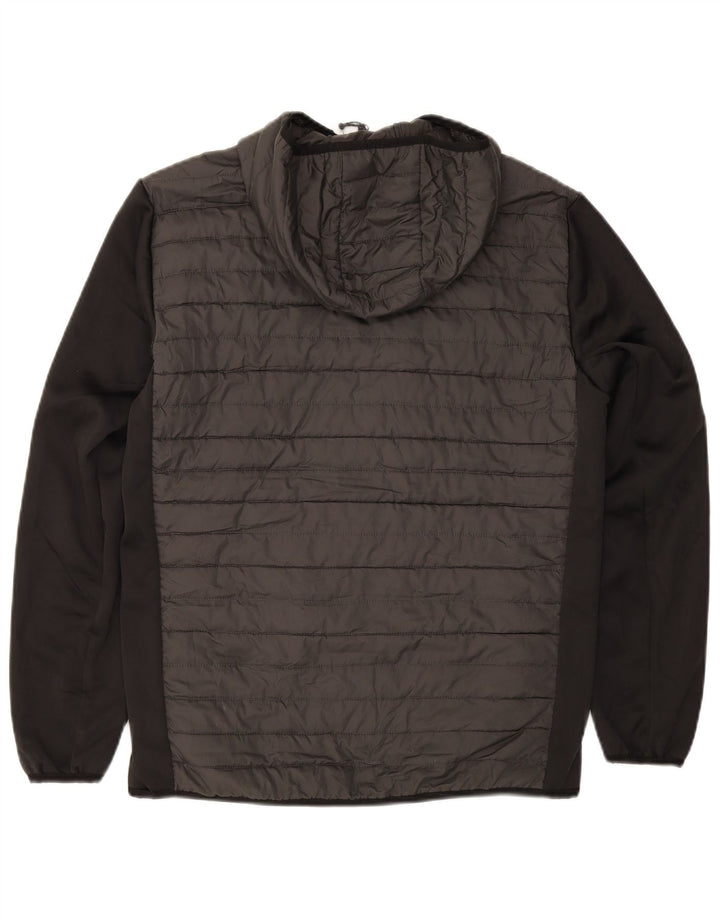 JACK & JONES Mens Hooded Padded Jacket UK 38 Medium Black Colourblock
